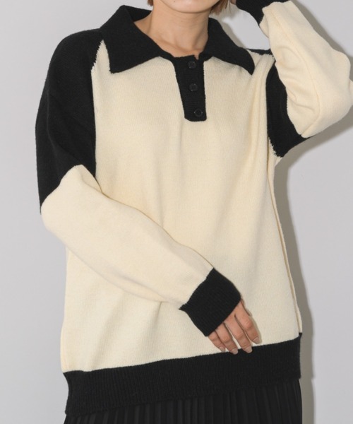 即完売品　マーク＆ロナ　バイカラーセーター 即完売品 マーク＆ロナ バイカラーセーター ニット セーター バイ