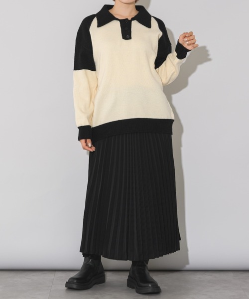 ニット セーター バイカラー襟付きニット レディース : ZOZOTOWN Yahoo