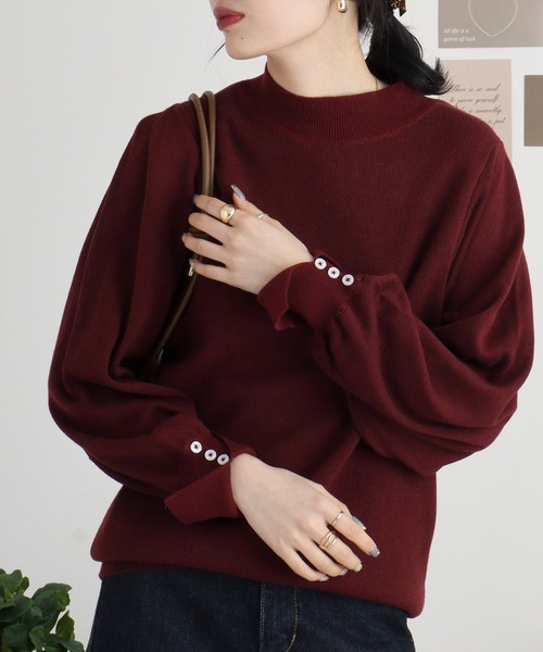 atONE（アットワン） ニット セーター ハイネックバルーンスリーブ