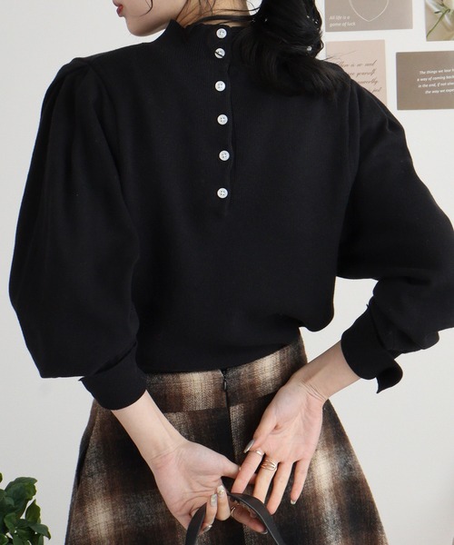 atONE（アットワン） ニット セーター ハイネックバルーンスリーブ