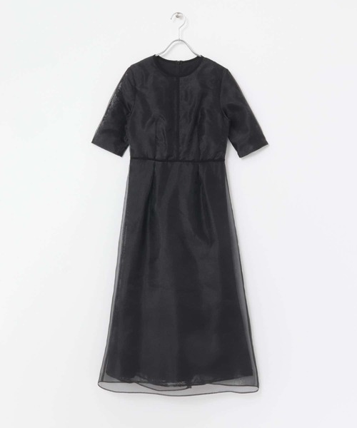 【美品】9号 kaene シアーレースパイピングドレス URBAN RESEARCH ROSSO ドレス kaene シアーレースパイピング