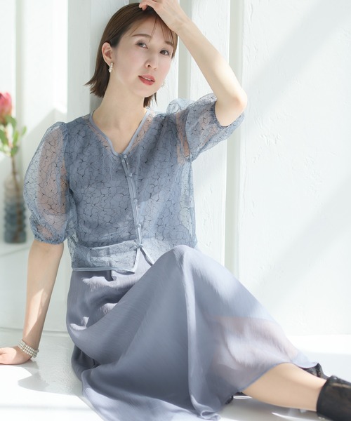 PourVous（プールヴー） ドレス ミモレ丈＆袖ありフォーマルボレロ