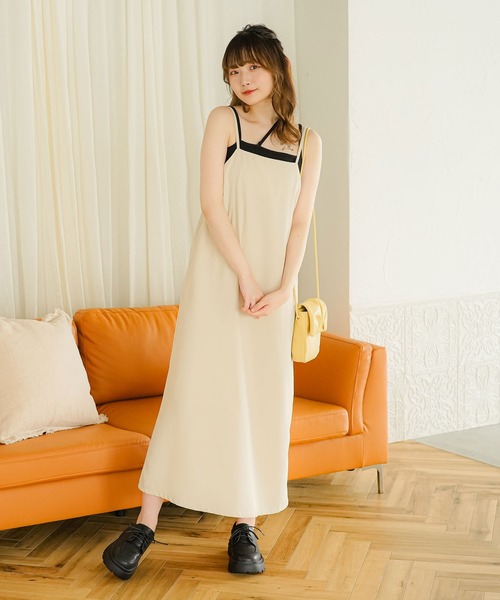 kiki⭐︎ キャミ & スカート、シアーブラウス moulis' ワンピース シアーブラウスsetキャミワンピ : ZOZOTOWN