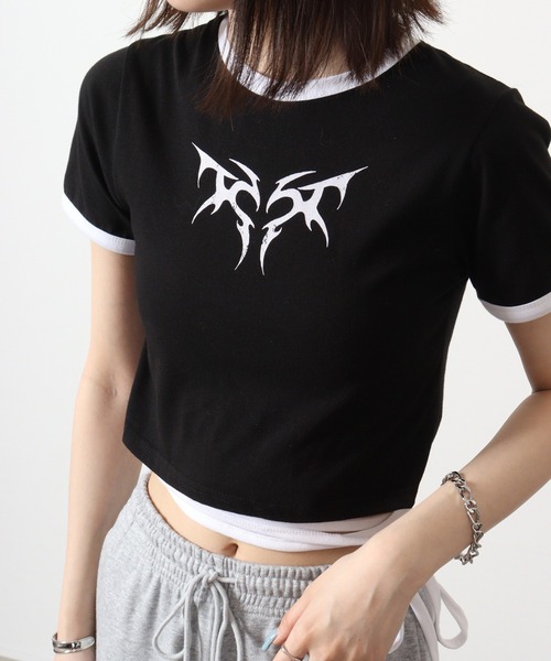 FUNALIVE tシャツ Tシャツ 韓国製 ダークハートモチーフ