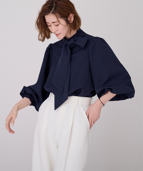 ur's（ユアーズ） ブラウス シャツ 2wayボリュームスリーブボウタイ