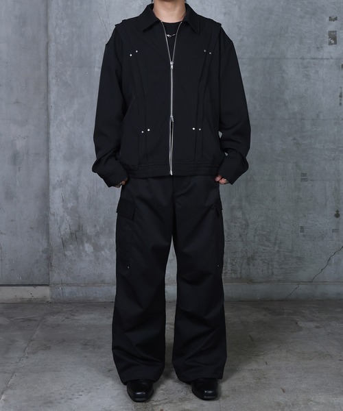 【新品】how＊カーゴパンツ 004 ブラック Confirm（コンファーム） カーゴパンツ リベット付 デザインカーゴ