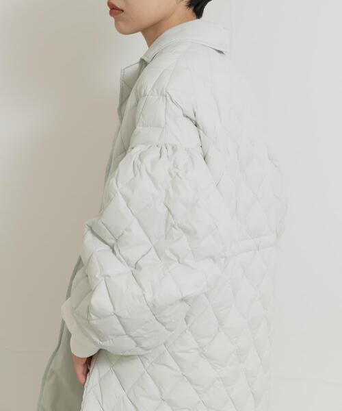 ダウンコート ダウンジャケット 「別注」KWD×ザ グッドランド マーケット　GREEN DOWN QUILTING JACKET レディースの画像