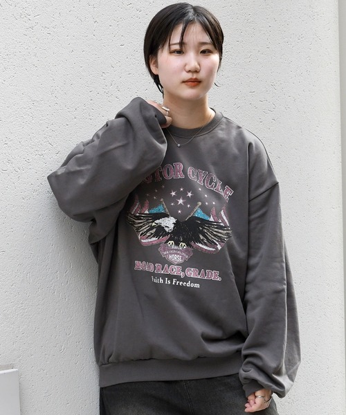 【すぐ届く】  フラッグクルーネックトレーナー TES BRISTER BIG SWEAT CREW NECK / クルーネックスウェット