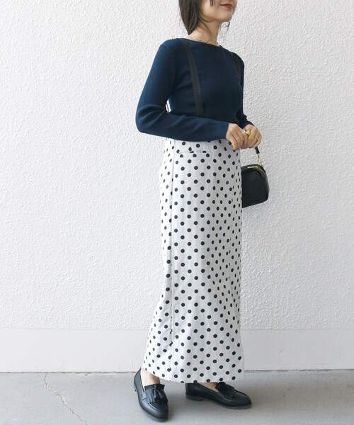 ・* Sumire・*ブルレア ドットジャガードサスペンダースカート　36 BLUELEA ブルレアドットジャガードサスペンダースカート36