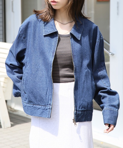 【タグ付き】styling/ dickiesブルゾン　ブルー Dickies（ディッキーズ） ブルゾン アウター 「Dickies」ルーズ