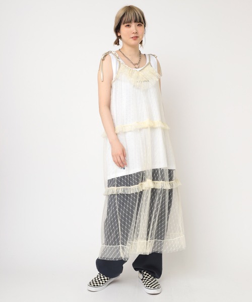 RNA（アールエヌエー） ワンピース D1653 ダイヤモンドメッシュキャミ