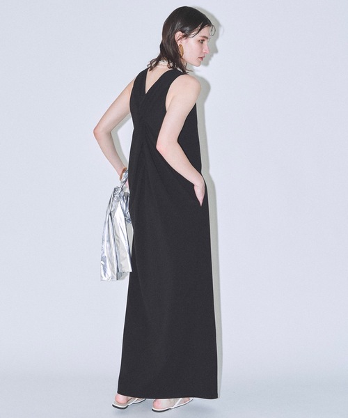 ワンピース Back twisted desing long dress / バックツイストデザイン