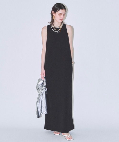 ワンピース Back twisted desing long dress / バックツイストデザイン