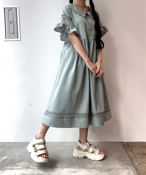 INTER FACTORY（インターファクトリー） ワンピース 半袖 レース