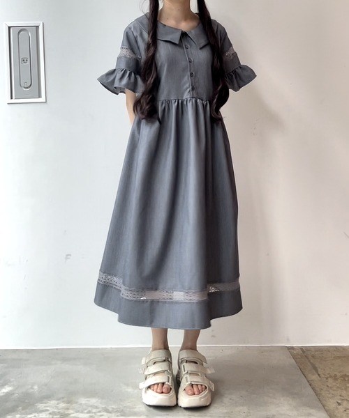 INTER FACTORY（インターファクトリー） ワンピース 半袖 レース