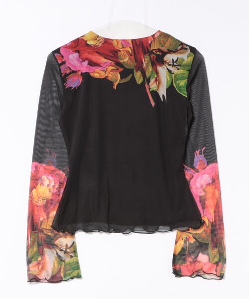 デシグアル Desigual トロピカル花柄Tシャツ （ブラック） Desigual tシャツ トロピカル花柄Tシャツ レディース : ZOZOTOWN