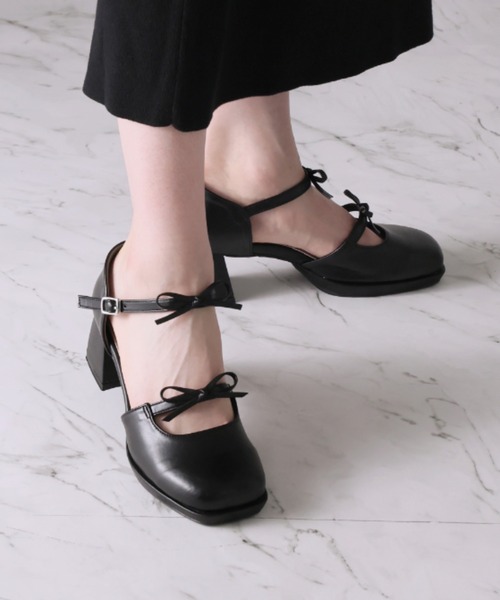 D'ICIプラットフォームストラップパンプス※購入ご希望の方2000円引き VIVIAN パンプス 厚底プラットフォームリボンストラップパンプス