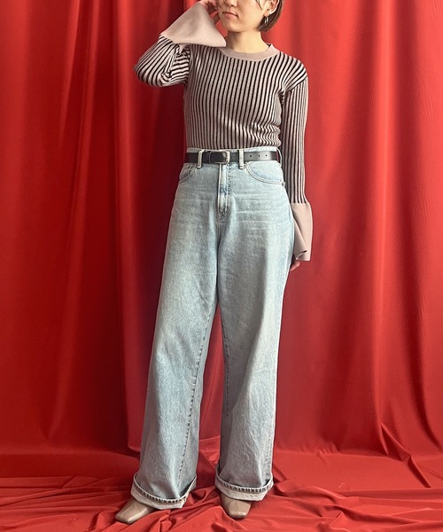 LHELBIE ニット セーター フレアスリーブニットトップス