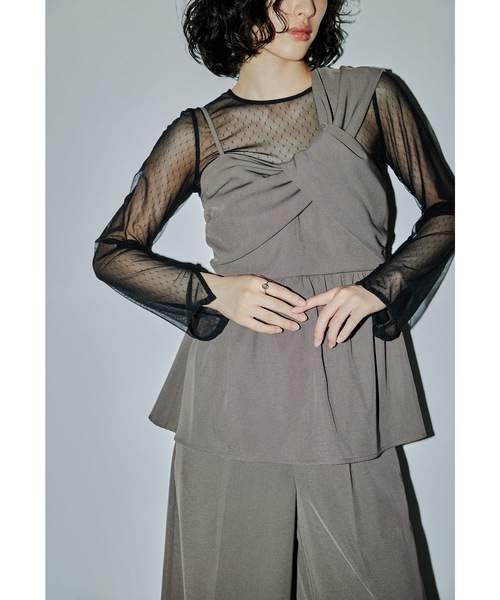 niana（ニアナ） パンツドレス アシンメトリービスチェ＆ワイドパンツ