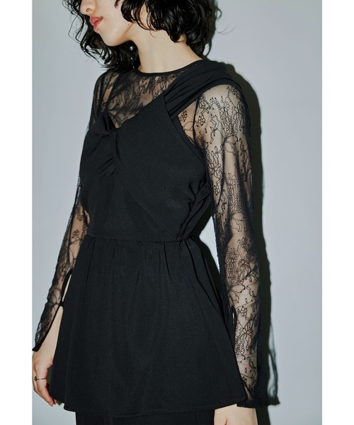 niana（ニアナ） パンツドレス アシンメトリービスチェ＆ワイドパンツ