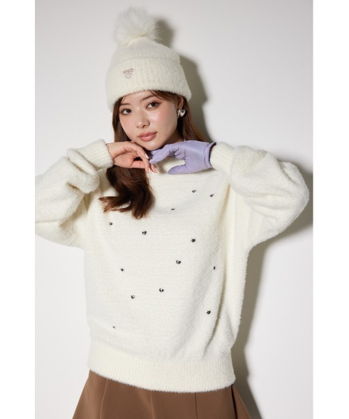 rienda（リエンダ） ニット セーター 「RIENDA GOLF」ハートビーズ