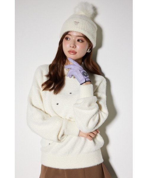 rienda（リエンダ） ニット セーター 「RIENDA GOLF」ハートビーズ