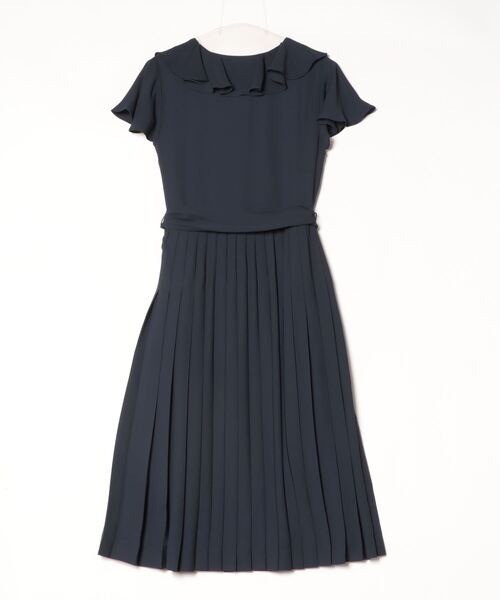 最終価格　LAUREN RALPH LAUREN ジョーゼットロングワン2 LAUREN RALPH ワンピース フリルトリム プリーテッド ジョー