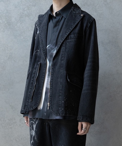 ジャケット・アウター Peinture tailored jacket PHILTHEORY ジャケット テーラードジャケット Bleach ＆ paint