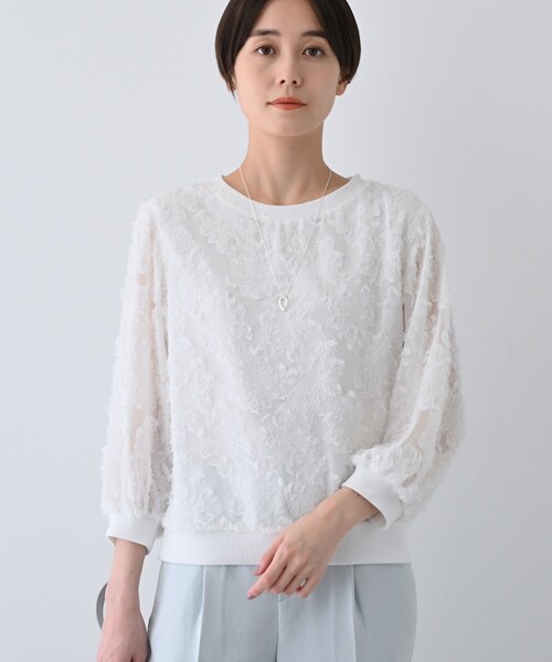 ブラウス シャツ 春SALE！「トレンド／華やか」フリンジカットジャカードトップス レディース