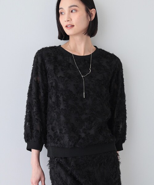 ブラウス シャツ 春SALE！「トレンド／華やか」フリンジカットジャカードトップス レディース