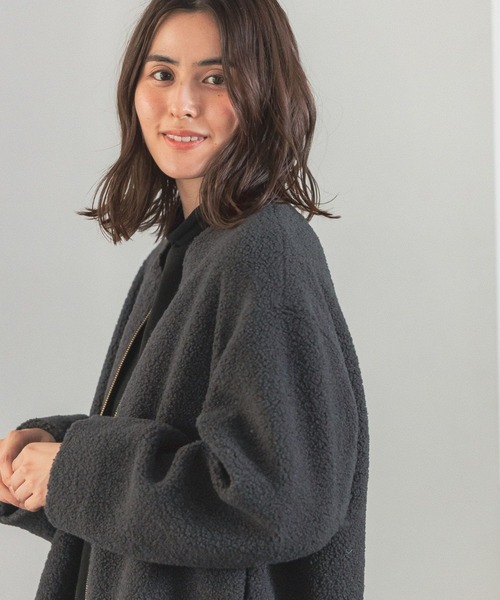 「LEPSIM」 ノーカラーコート MEDIUM グレイッシュベージュ レディース_画像5