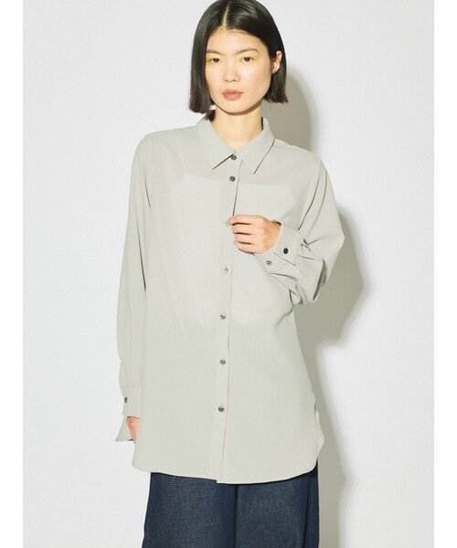 ブラウス シャツ MidiUmi  ロングシャツ レディース MidiUmi ブラウス シャツ フロントフリルシャツ レディース
