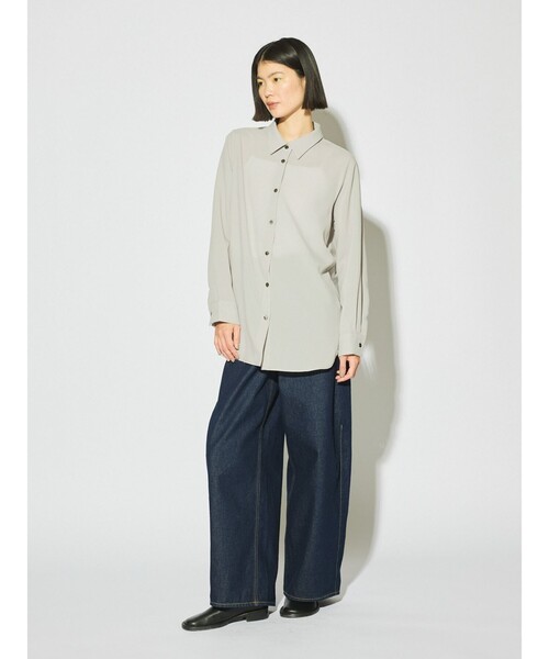 ブラウス シャツ MidiUmi バンドカラーベーシックシャツ レディース MIDIUMISOLID ブラウス シャツ for Ladies ベーシックロング