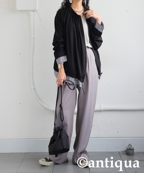 antiqua（アンティカ） ブルゾン アウター レイヤードアシメブルゾン