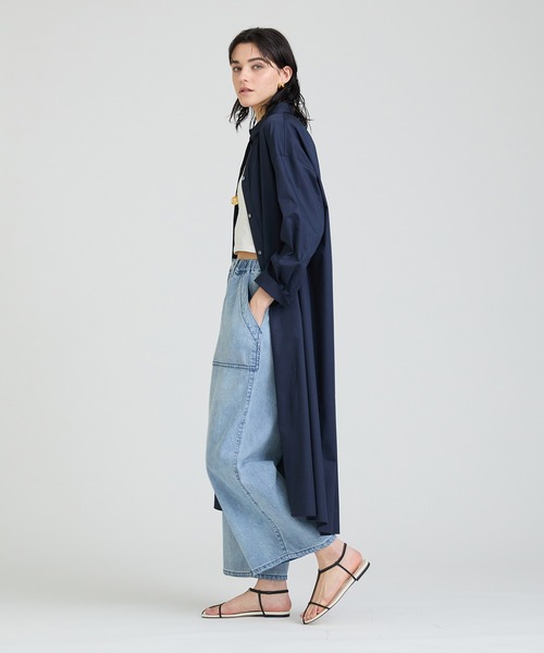 KAREN MILLEN■コットンサテン シャツワンピース human woman｜◇コットンサテンバンドカラーシャツワンピース