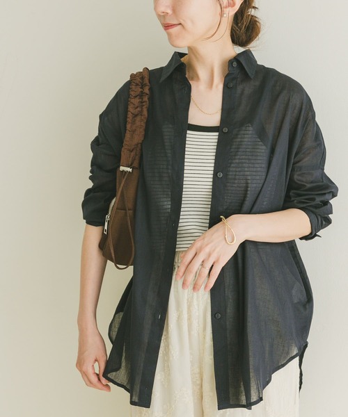 ITEMS URBANRESEARCH ブラウス シャツ リネンコットンビッグ