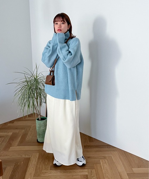 「feepur」 タートルネックニット MEDIUM ピンク レディース_画像2