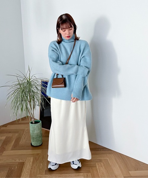 「feepur」 タートルネックニット MEDIUM ピンク レディース_画像3