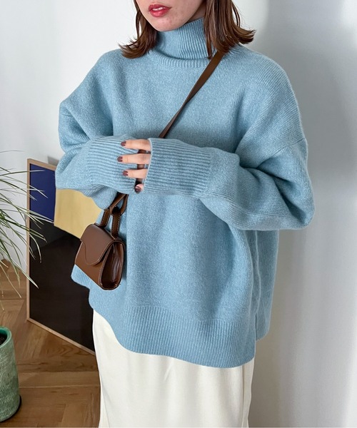 「feepur」 タートルネックニット MEDIUM ピンク レディース_画像5