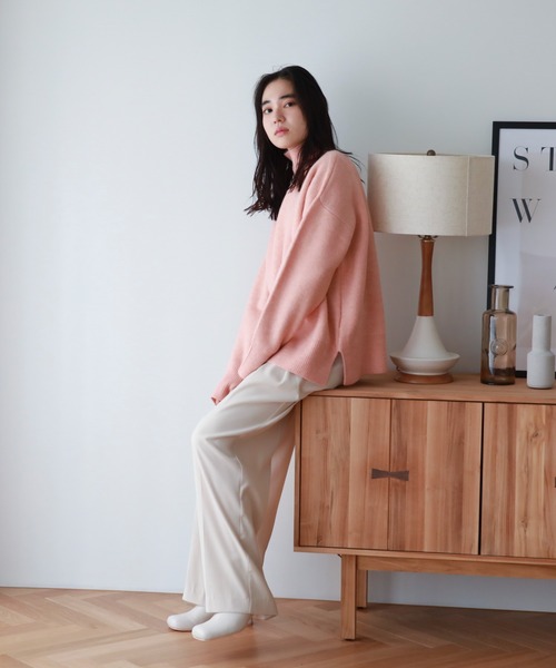 「feepur」 タートルネックニット MEDIUM ピンク レディース_画像9