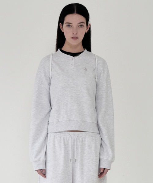 トレーナー スウェット KIRSH PLAIN BUTTON POINT SWEATSHIRT キルシー プレイン ボタン ポイント スウェット レデ