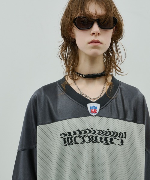 AIVER　フットボールゲームシャツ　シルバーL AIVER tシャツ AIVER フットボールゲームシャツ メンズ