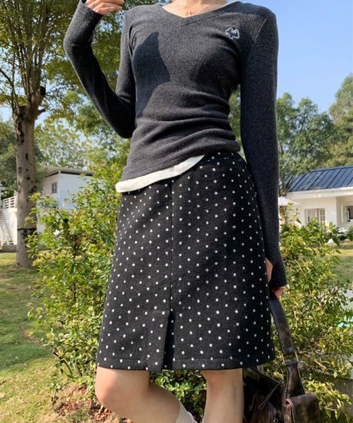 MEMECLE（メメクル） スカート 「 」春夏 ドット柄 ミディスカート