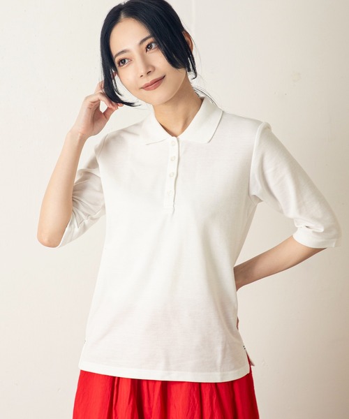 ポロシャツ ポロ シンプルなのに洗練。着るだけで程よいきちんと感が叶う、VANSPORTSの6分袖ポロシャツ レディース | MILLION CARATS | 11