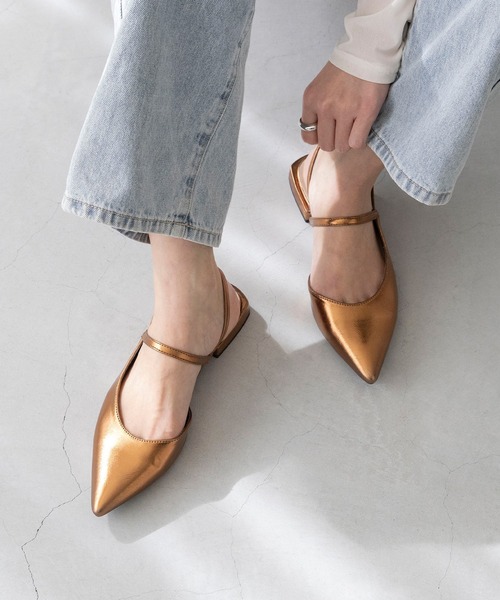 welleg（ウェレッグ） パンプス ポインテッドトゥ ストラップスリング