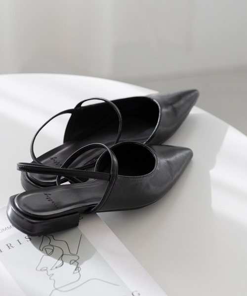 welleg（ウェレッグ） パンプス ポインテッドトゥ ストラップスリング