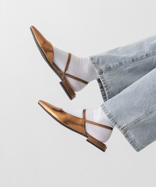 welleg（ウェレッグ） パンプス ポインテッドトゥ ストラップスリング