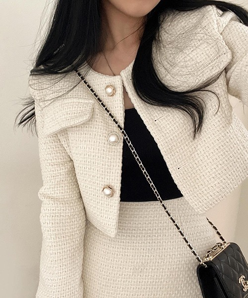 「FREE STYLISTS」 ツイードジャケット FREE ブラック レディース_画像6