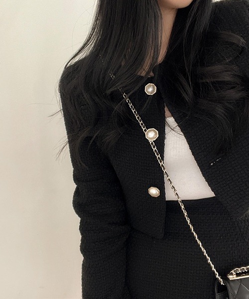 「FREE STYLISTS」 ツイードジャケット FREE ブラック レディース_画像9