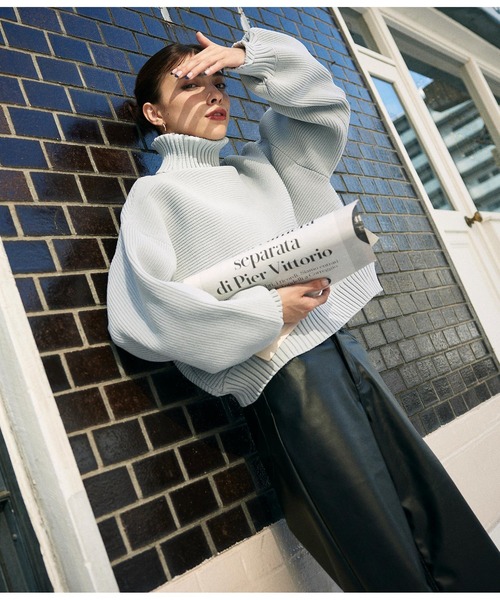 「ANAP」 タートルネックニット FREE グレー レディース_画像5